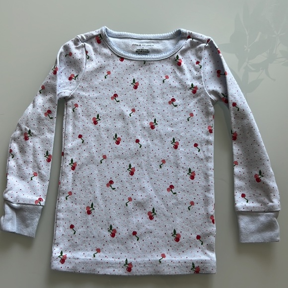 Janie and Jack Cherry Print Pajamas Sz 4 - Picture 4 of 10